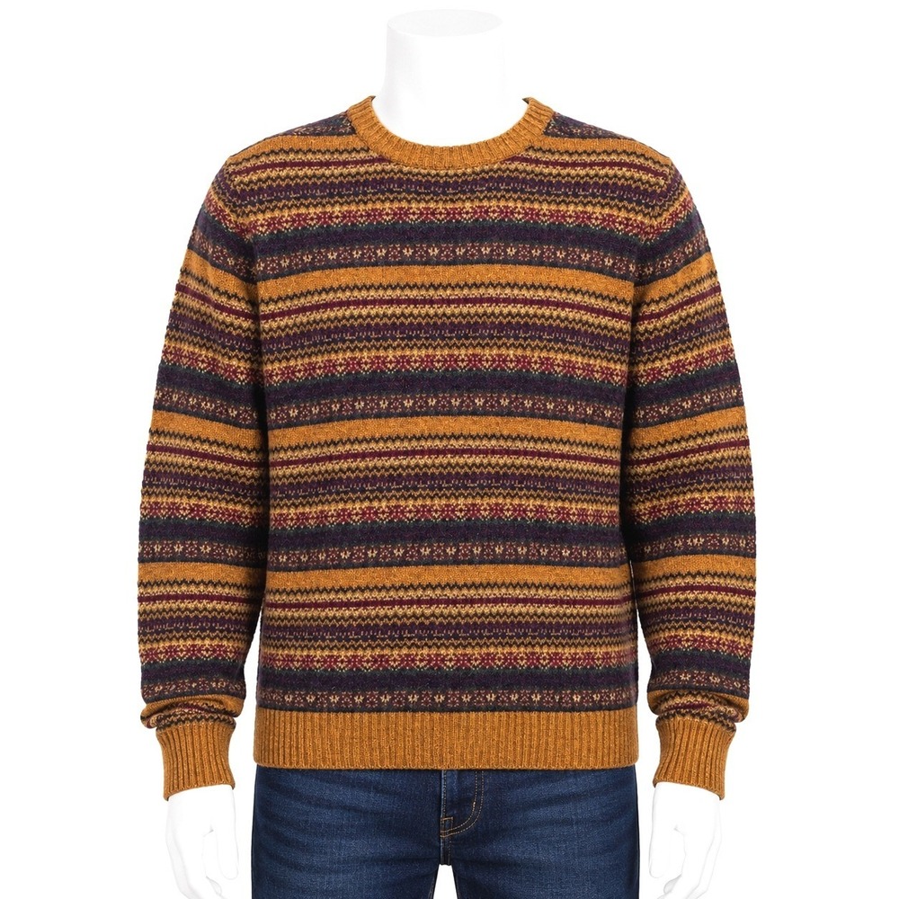 Lands End Lambswool Nordic Fair Isle Crewneck Sweater Mens XXL Pattern Knit‎